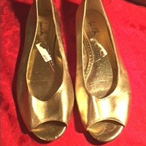 Sam & Libby Gold Leather Flats